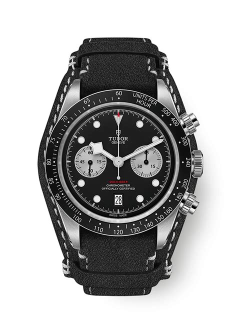 Tudor Inverted Panda Black Dial Men's Bay Chronograph 